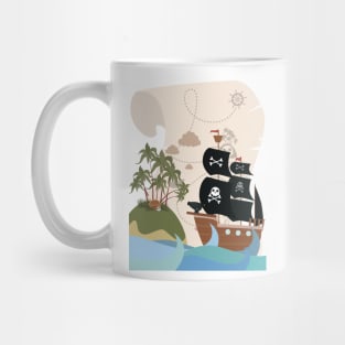 Pirate Ship At Sea Mug